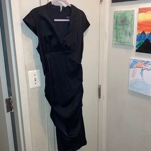 Black v-neck for fitting dress.